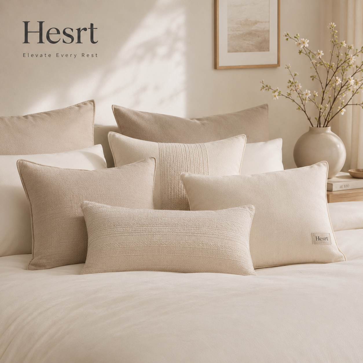 Hesrt™ Neutral Decorative Pillow Set